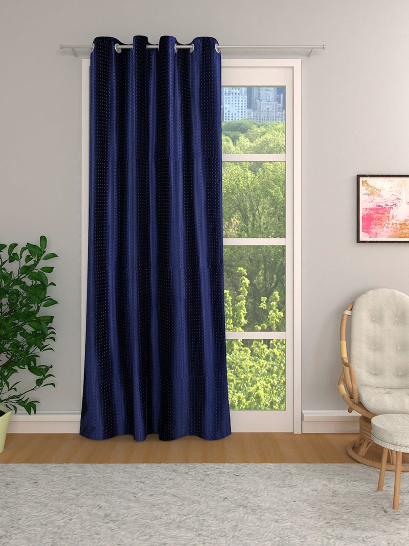 Royal Blue Long Crush Curtain - Single Piece